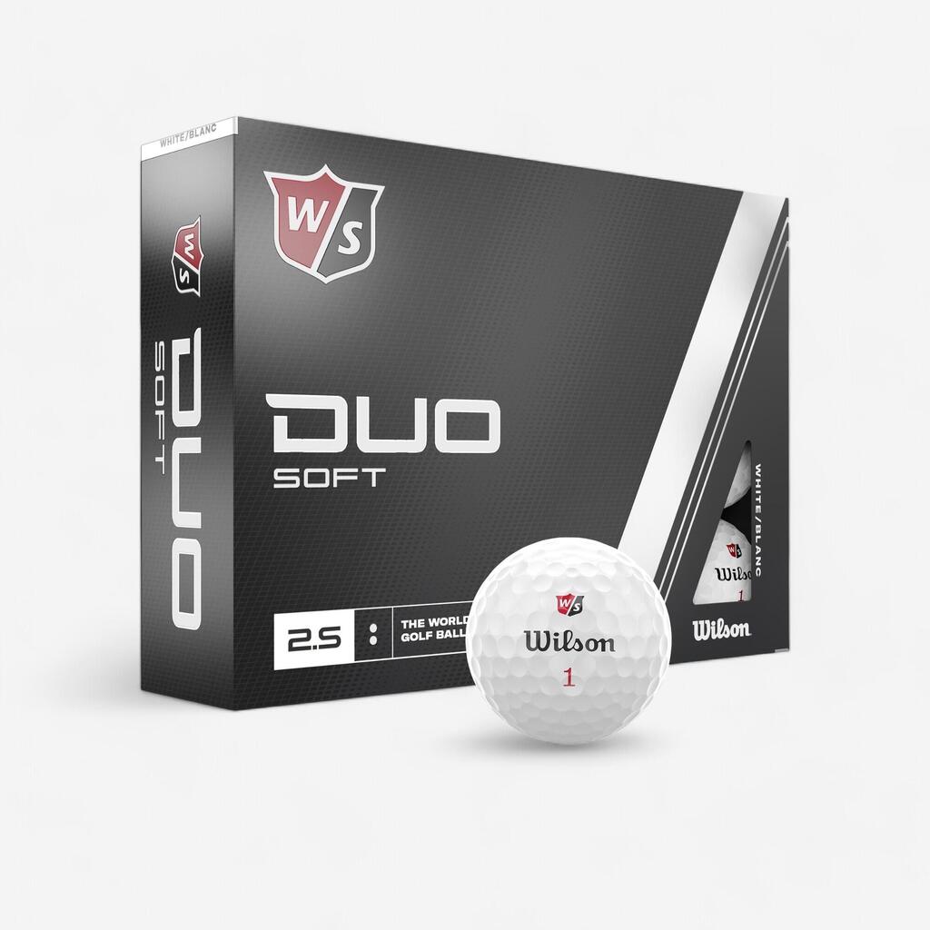 Golfbälle Wilson Duo Soft 12 Stück weiss 